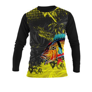 Camiseta Blusa de Pesca com Proteção UV50 Tecido leve e resistente Dryfit Adulto e infantil. em Oferta na Shopee