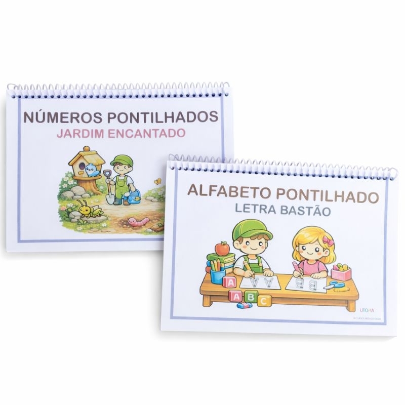 Kit 2 Livros - Números Pontilhados + Alfabeto Pontilhado Pequeno
