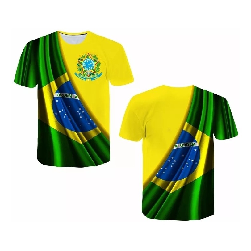 Camisa Camiseta do Brasil Masculina Unissex