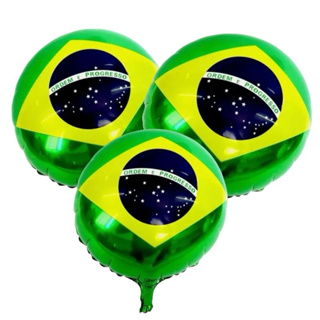 Kit C/5/10 Balão Metalizado Bandeira do Brasil - 45cm em Oferta na Shopee