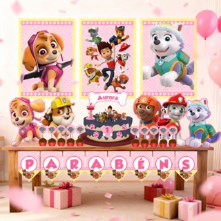 Kit Decoração Festa em Casa Patrulha Canina Rosa em Oferta na Shopee