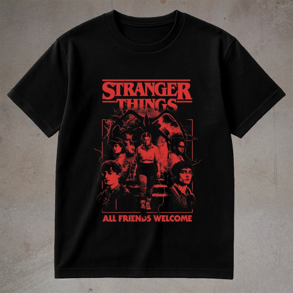 Camiseta Masculina Feminina Stranger Camisa 100% Algodão Things em Oferta na Shopee