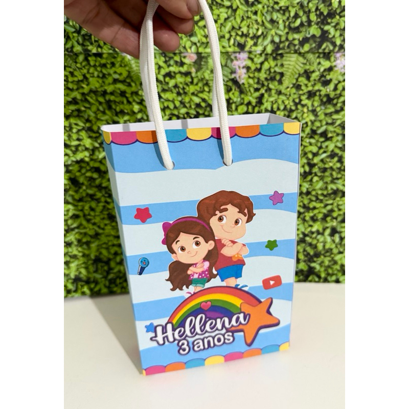SACOLINHA PERSONALIZADA P MARIA CLARA E JP AZUL LEMBRANCINHA DE FESTA INFANTIL/PEGUE E MONTE