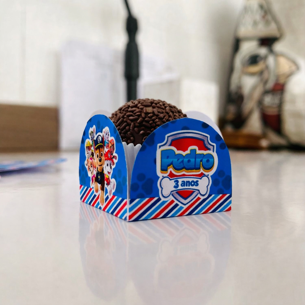 Forminha para Doces 4 Pétalas Patrulha Canina Personalizada – Forminha para Docinhos Festa Infantil