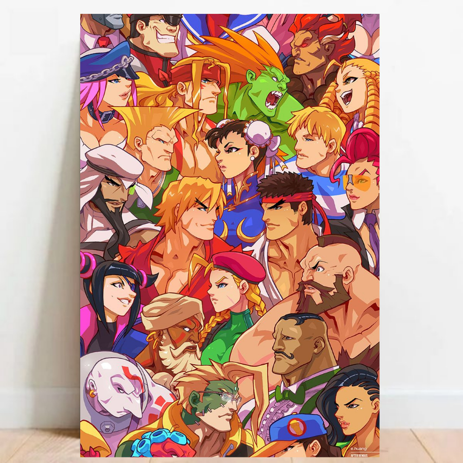 Quadro Placa decorativa Geek Gamer Street Fighter video games Arte Poster A2 01
