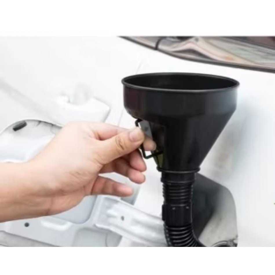 Funil Automotivo Flexível Sanfonado Com Peneira Filtro Para Óleo Gasolina, Alcool, Diesel Motos Carros
