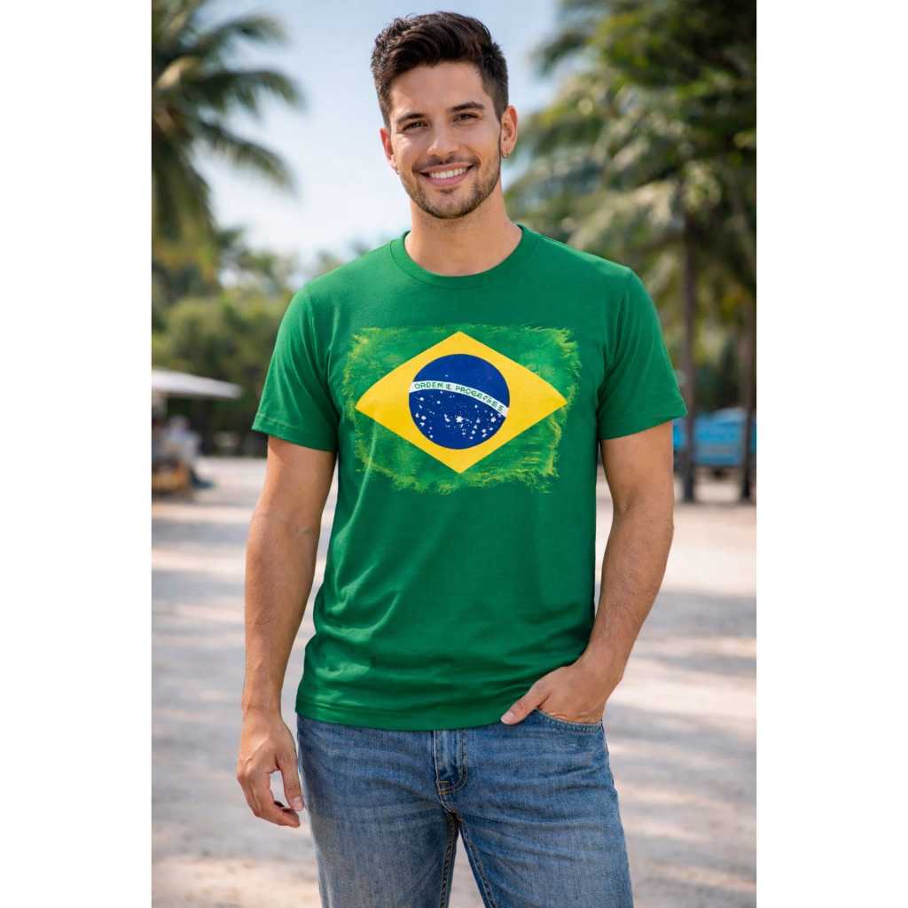 Camiseta Estampada Brasil HEXA Masculina Feminina 100% algodão Seleção Brasileira Copa Mundo