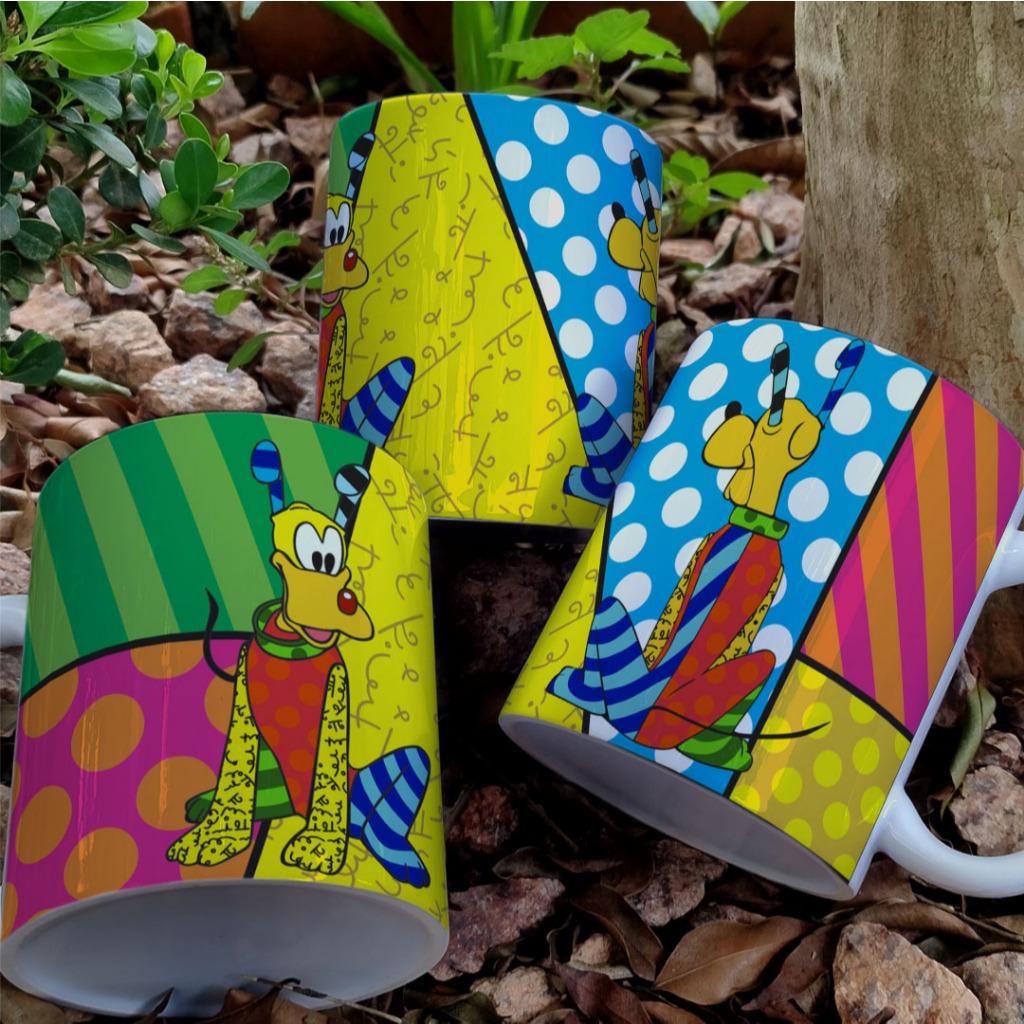 Caneca Personalizada Pluto Disney Colorida Porcelana