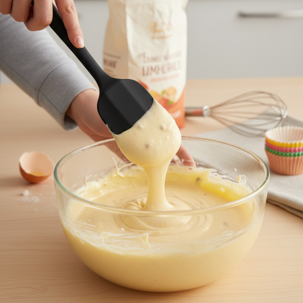 Colher Espátula de Silicone Preta Utensílio de Cozinha Premium - Ideal para Confeitaria e Bolos