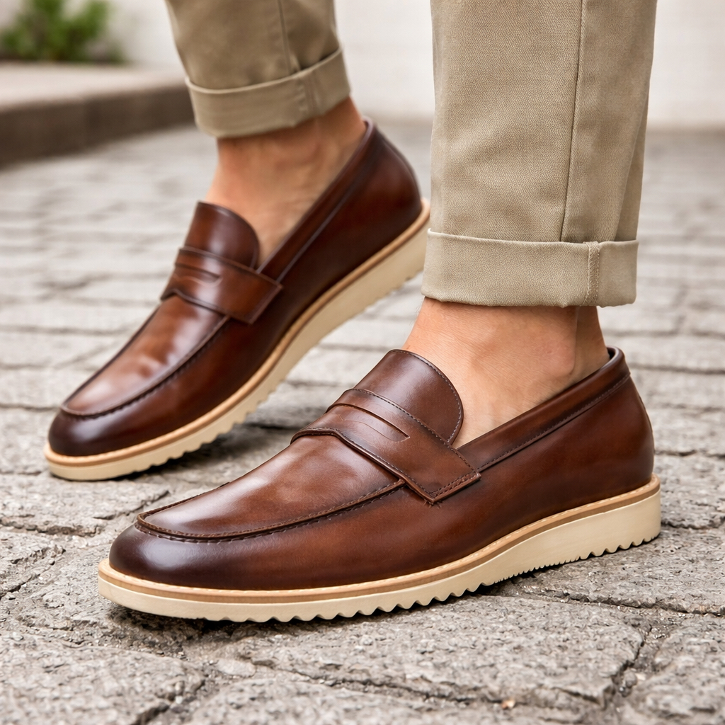 Sapato Masculino Loafer Sola Branca Mocasim Slip On Sapatênis Social Confort Elegante e Luxuoso