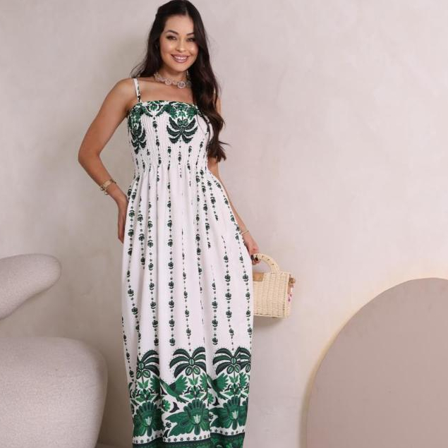 Vestido Feminino longo estampado