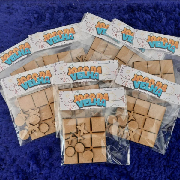 kit Jogos da Velha - Tabuleiro Jogo Brinquedo Presente - MDF Cru