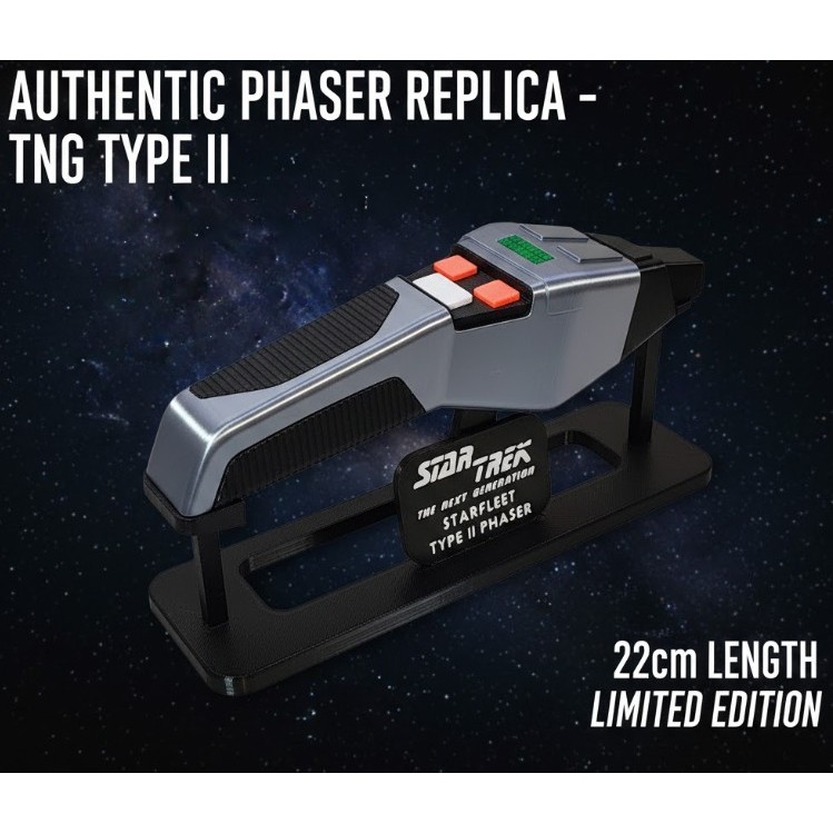 Phaser Star Trek: A Nova Geração - Tipo II - Réplica em Impressão 3D(22cm)