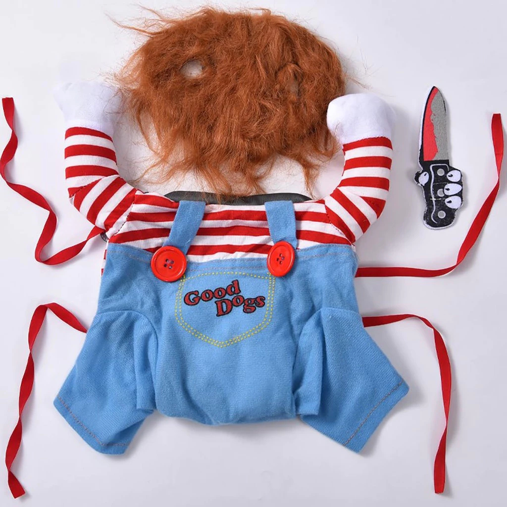 Roupa De Cachorro Gato De Estimação Engraçada Chucky Deadly Doll Cosplay Festa De Fantasia