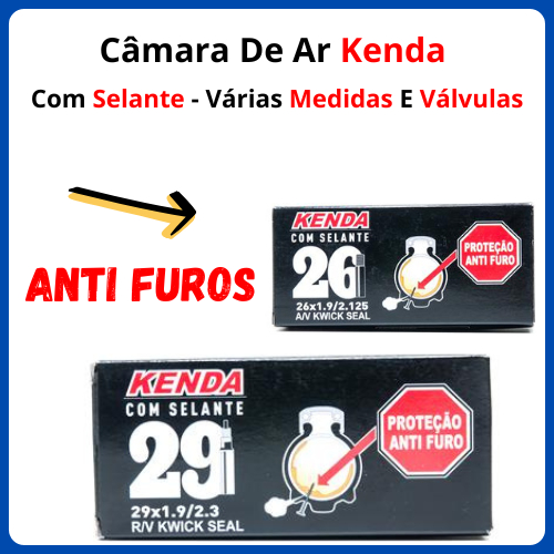 Câmara De Ar Kenda Com Selante Anti-furo Aro 26 E 29 Presta/Schrader