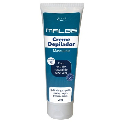 Creme Depilador sem dor Masculino com aloe vera MALBE 250g ref.429