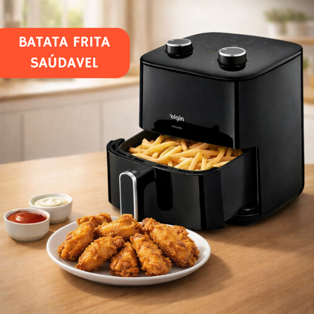 Air Fryer Pratica Limpa Fácil - Elgin - 3,7L Antiaderente Batata Frita Sem Óleo