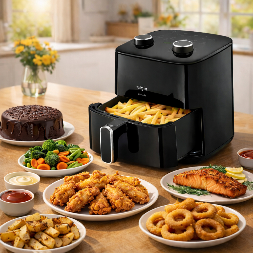Fritadeira Air Fryer Pratica Fry 3,7L Elgin Sem Gordura Fácil Limpeza