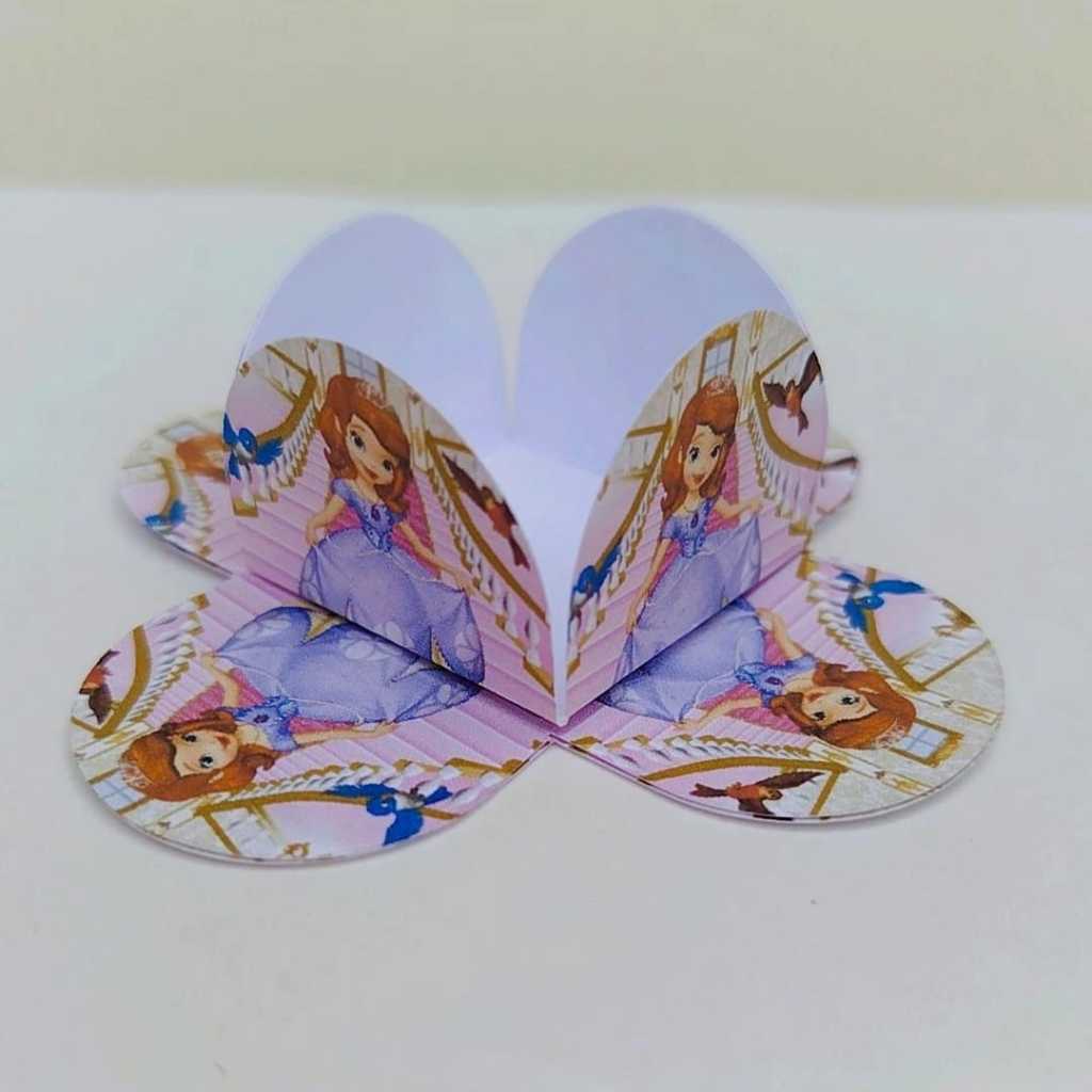 100 Forminhas para Doces Personalizadas PRINCESA SOFIA 4 Pétalas Infantil Aniversário Lembrancinha Brigadeiro