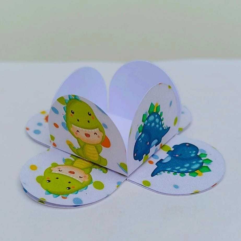 100 Forminhas para Doces Personalizadas DINOSSAURO BABY 4 Pétalas Infantil Aniversário Lembrancinha Brigadeiro
