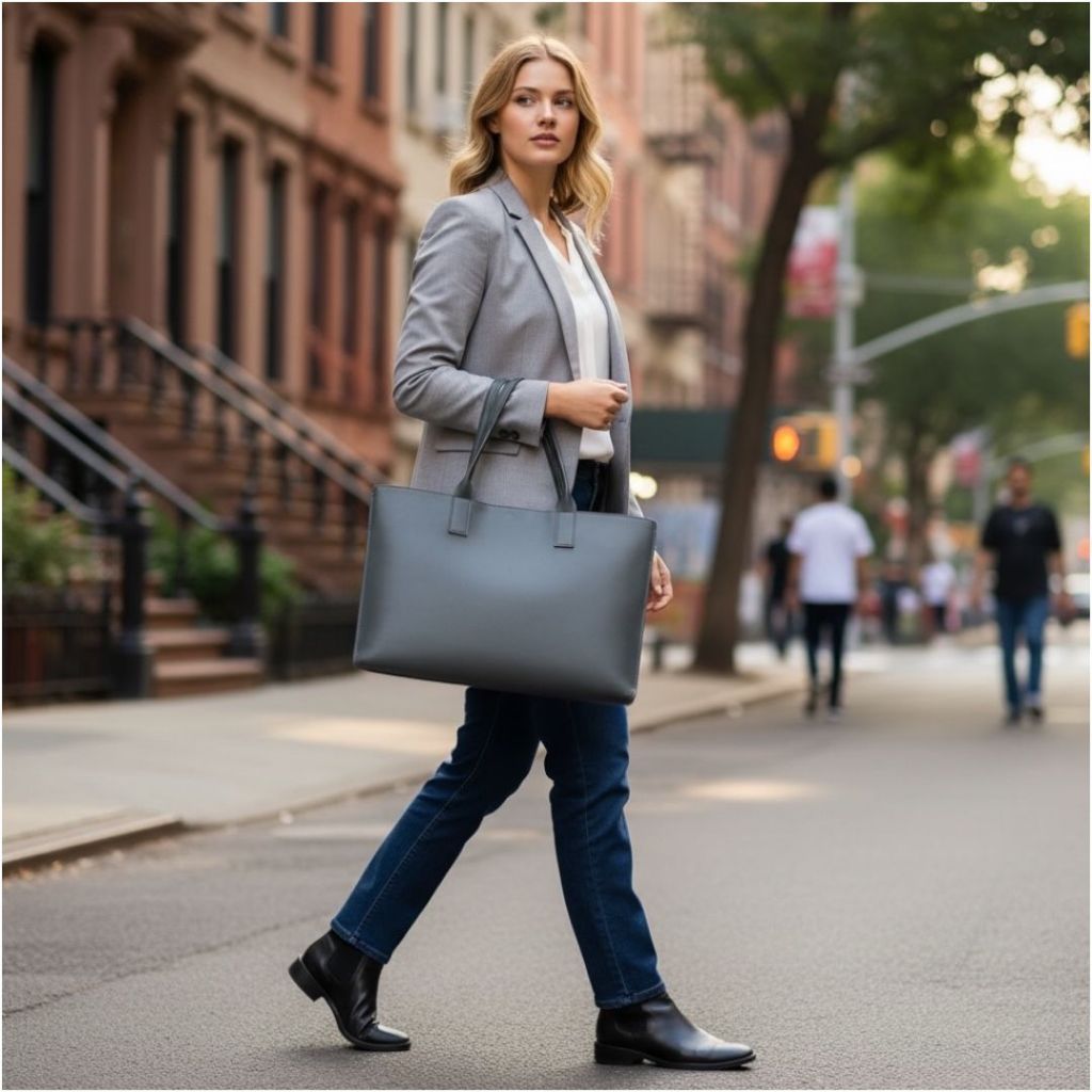 Bolsa Pasta Executiva Unissex para Notebook Couro Sintético Premium Grande 45cm