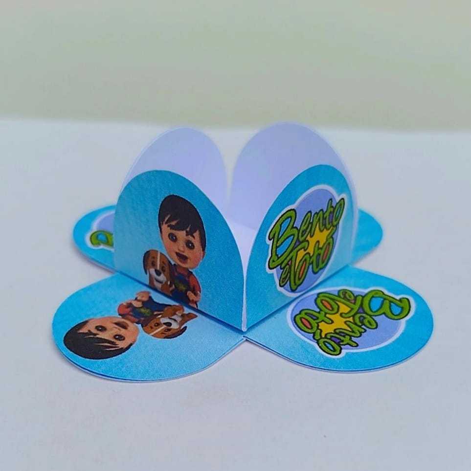 100 Forminhas para Doces Personalizadas 4 Pétalas BENTO TOTO Infantil Aniversário Lembrancinha Brigadeiro