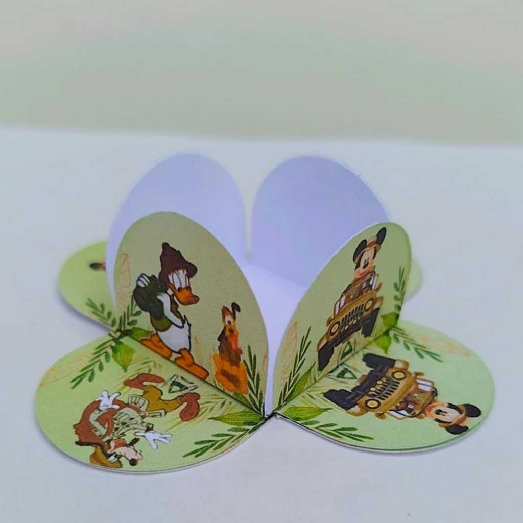 100 Forminhas para Doces Personalizadas SAFARI DO MIKEY 4 Pétalas Infantil Aniversário Lembrancinha Brigadeiro