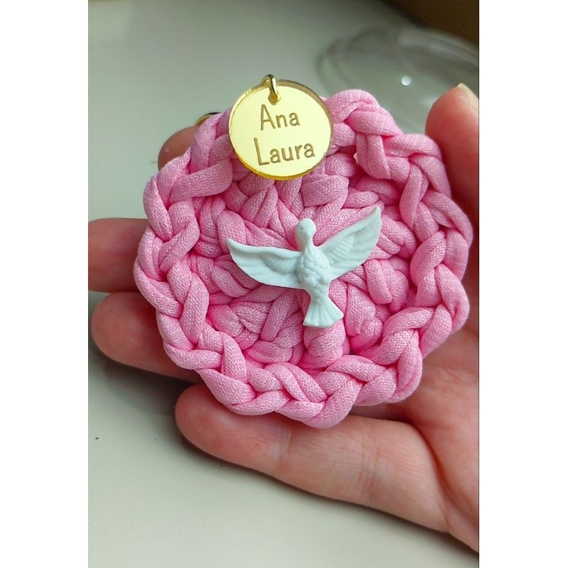 25 Mandala de crochê batizado personalizado lembrancinha