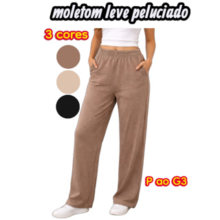 Calça Pantalona Moletom Básica Feminina Estilosa Frio Inverno Dia a Dia Estilosa em Oferta na Shopee