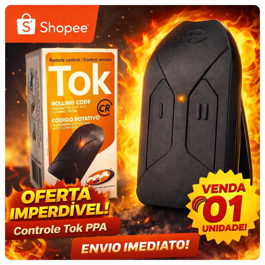 Controle Para Portão Eletrônico PPA TOK Original 433MHz Longa Distância