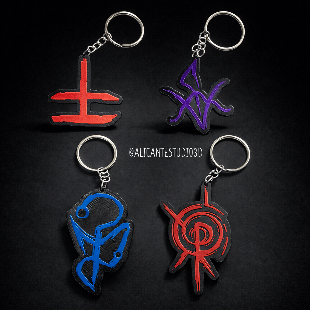 Chaveiro Ordem Paranormal OPN Elementos - Sangue / Morte / Energia / Medo em Oferta na Shopee