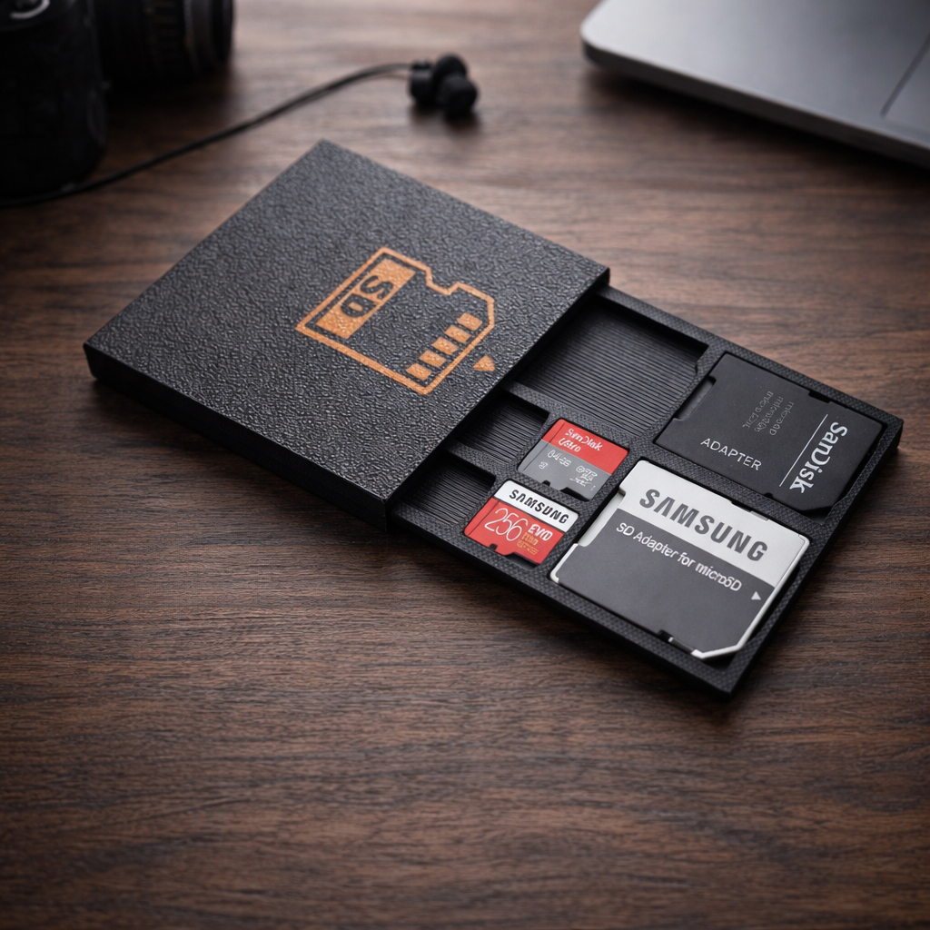 Estojo Porta Cartão de Memória Slim SD MicroSD – Case Compacto Organizador Portátil