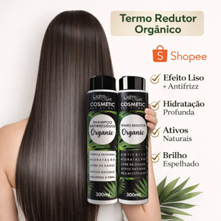 Kit Selagem Orgânica Termo Redutor Light Hair 300ml Escova Sem Formol + Brilho 3D em Oferta na Shopee