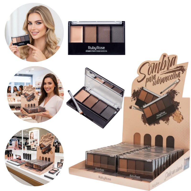 Paleta De Sobrancelha Original Ruby Rose Caixa Box Fechado Revenda Atacado