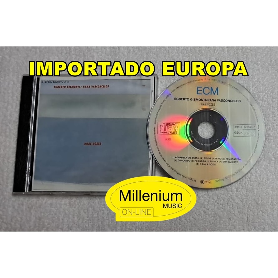 CD Egberto Gismonti  Naná Vasconcelos  Duas Vozes 1985 Importado Europa Raridade Original Colecionador Ótimo Estado