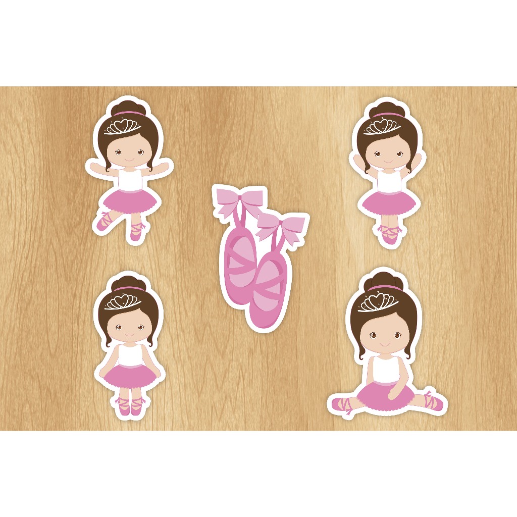 Recortes Bailarina - Topper - Aplique - Decoração Para Tubete - Latinha - Caixinha - Cupcake Festa Bailarina