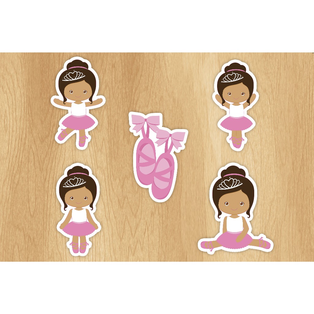 Recortes Bailarina Morena - Topper - Aplique - Decoração Para Tubete - Latinha - Caixinha  Festa Bailarina Morena