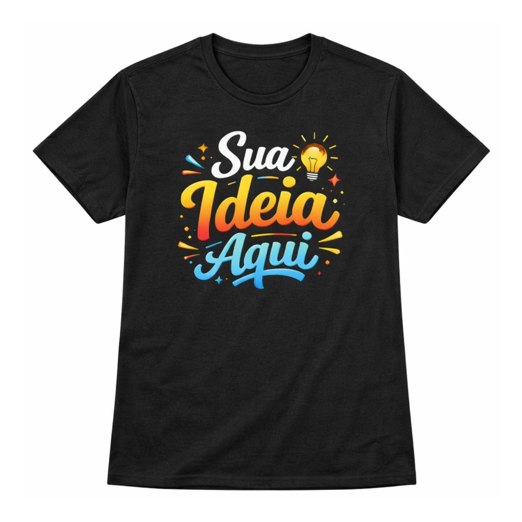 Camiseta Personalizada Com Sua Arte Somente Na Frente Somente Estampa Grande