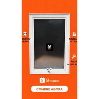 Janela para Banheiro 60x40 Alumínio Branco | Vitro Max Ar |Ventilação e Privacidade em Oferta na Shopee