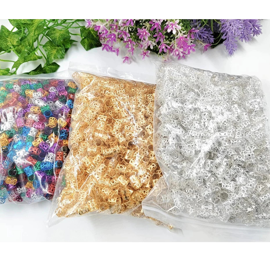 Kit 1.000 Anéis Reguláveis Para Trança Box Braids e Dreads – Acessórios de Cabelo Dourado / Prata / Colorido em Oferta na Shopee