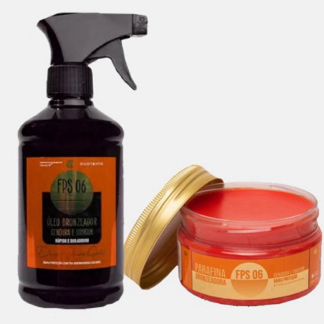 Kit de Bronze Cenoura e Urucum - Parafina Bronzeadora + Óleo Bronzeador