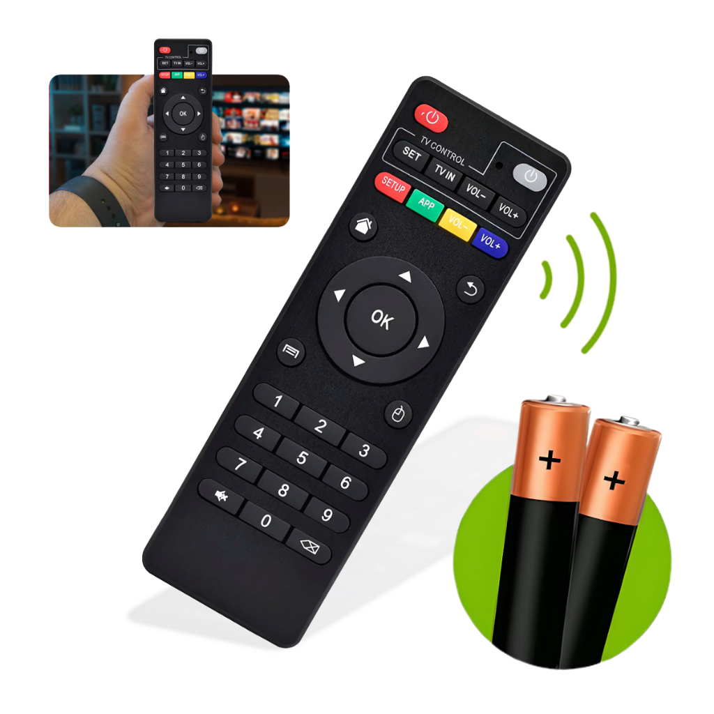 Controle Remoto Para Tv Box Smart 4K HD Aparelho Digital Universal + 2 Pilhas em Oferta na Shopee