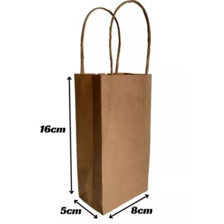 100 Sacolinha Papel Kraft Pequena 8x5x16 Loja Presente Lembrancinha Festa Semijoias Acessórios em Oferta na Shopee