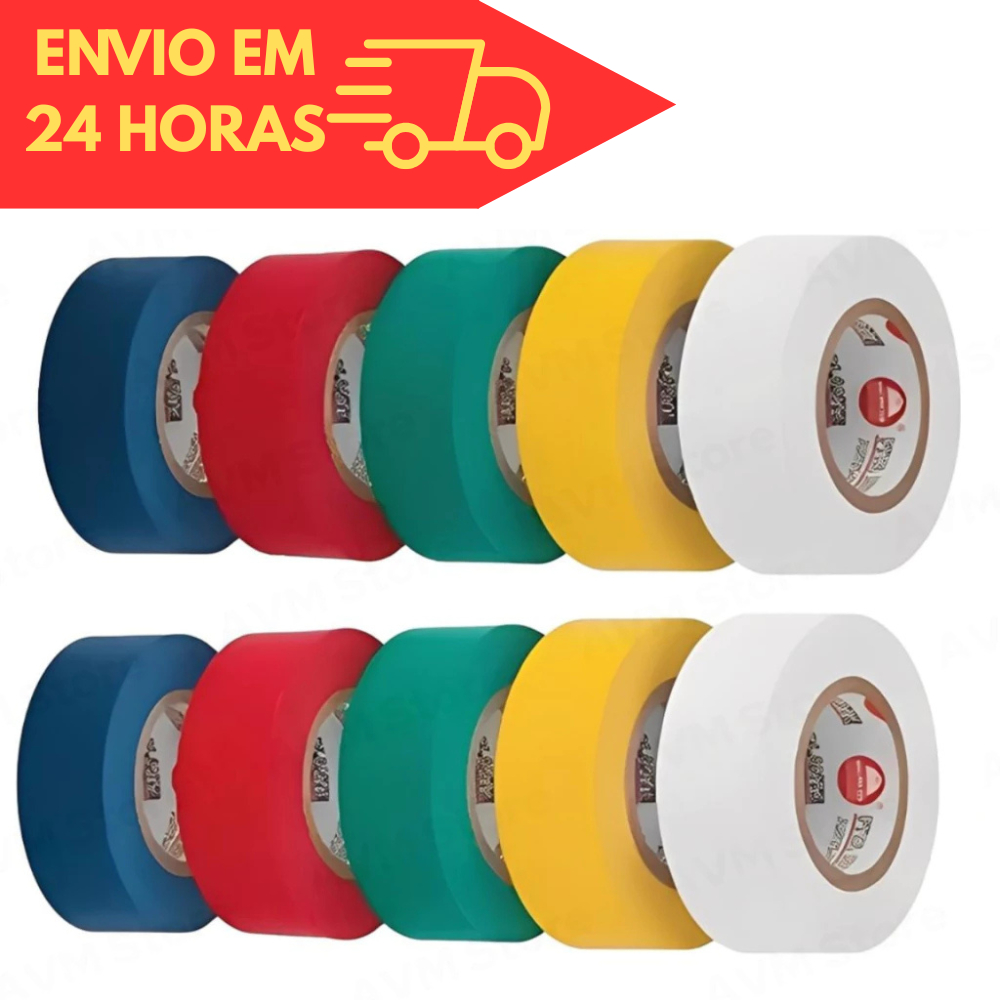 Kit Fita Isolante Colorida 17mm x 5m em Oferta na Shopee