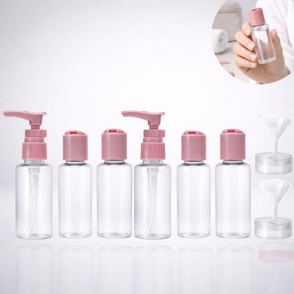 Kit Frascos de Viagem para Shampoo, Creme, Sabonete, Cosméticos + Necessaire em Oferta na Shopee
