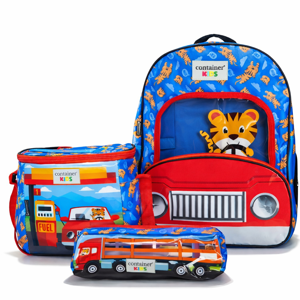 Kit Mochila Escolar Lancheira Estojo Menino Carros Dermiwil