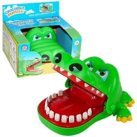 Brinquedo Jacaré Dentista Morde Dedo Crocodilo Dentista Mordedor Divertido Pegadinha