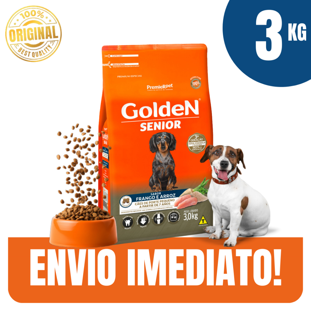 Ração para Cachorro Idoso Raças Pequenas Proteção Articular e Massa Magra 3kg - Envio Imediato