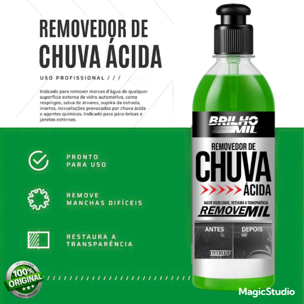 Removedor de Chuva Ácida Brilho Mil – Limpa Vidros, Remove Manchas e Restaura Transparência em Oferta na Shopee