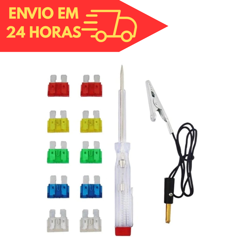 Kit Fusíveis Automotivo com Chave Teste Moto/Carro